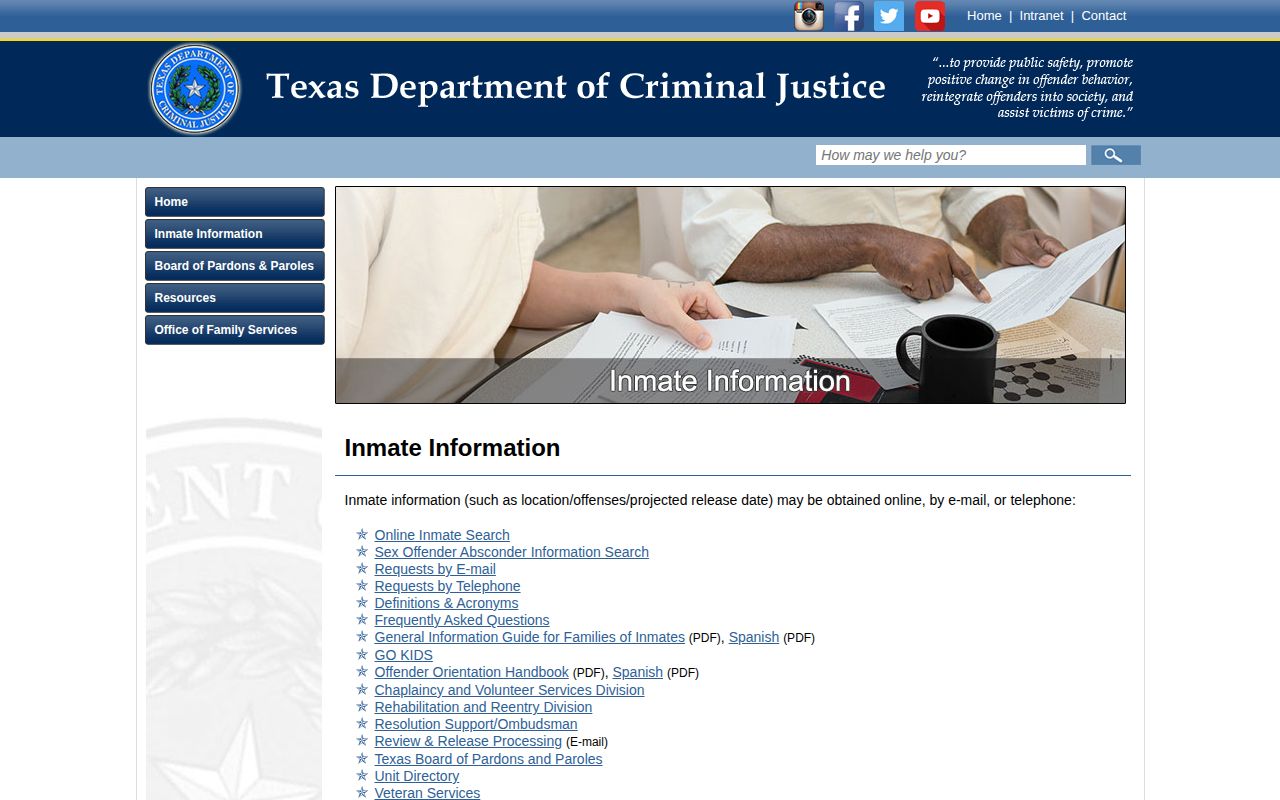 TDCJ information channels for a Lipscomb County release date lookup