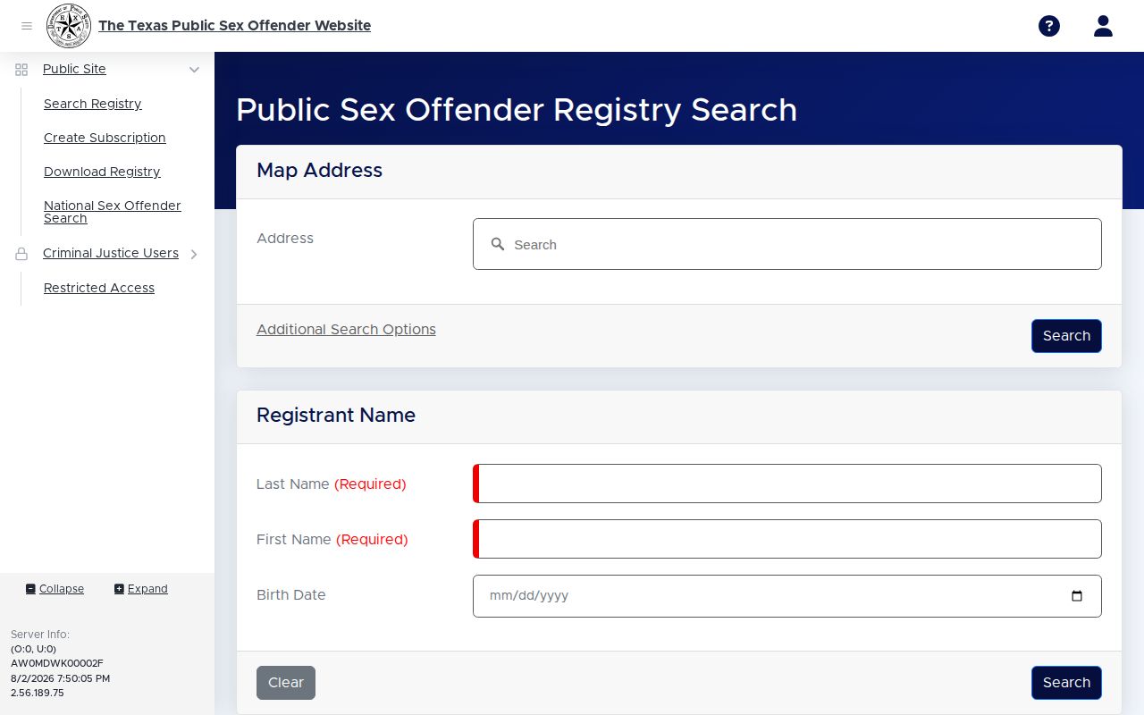 Texas DPS registry context for a Lipscomb County released inmate photograph